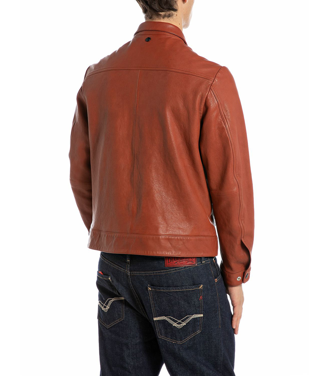 リラックスフィット ワックスレザージャケット 詳細画像 コニャック 2